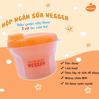 Hộp đựng ngăn sữa Wesser 3 ngăn tiện lợi dễ vệ sinh thuận tiện khi bé đi du lịch đi học