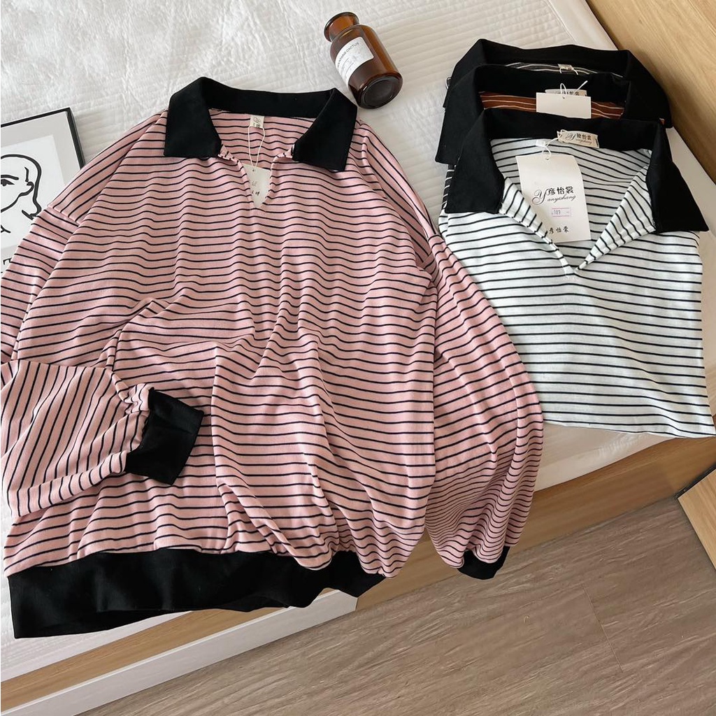 Áo polo kẻ ngang dài tay 189