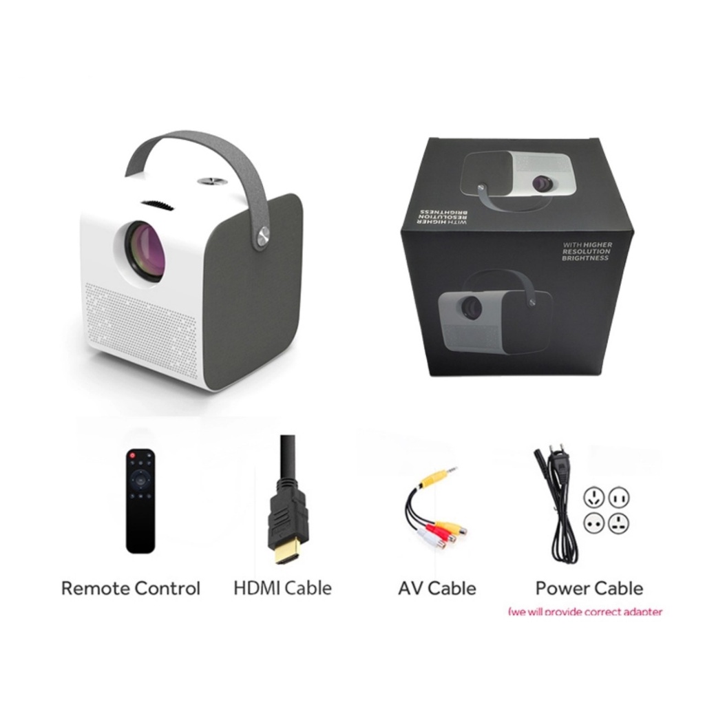 (BH 1 năm) Máy chiếu mini độ phân giải chất lượng cao âm thanh chân thực hình ảnh sắc nét Android 9.0 xem phim giải trí