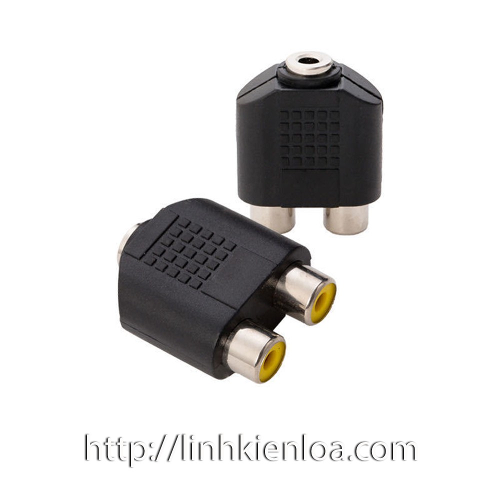 Đầu cắm, Jack chuyển đổi âm thanh 3.5mm  sang 2 Jack AV hoa sen