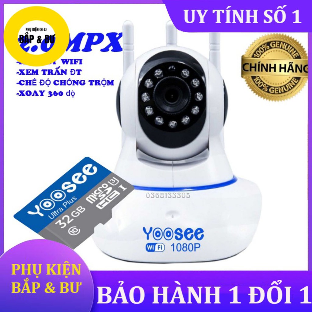 [Mã 267ELSALE hoàn 7% đơn 300K] (2.0MPX) Camera Yoosee Bản Chuẩn 1080Pixel - Tiếng Việt