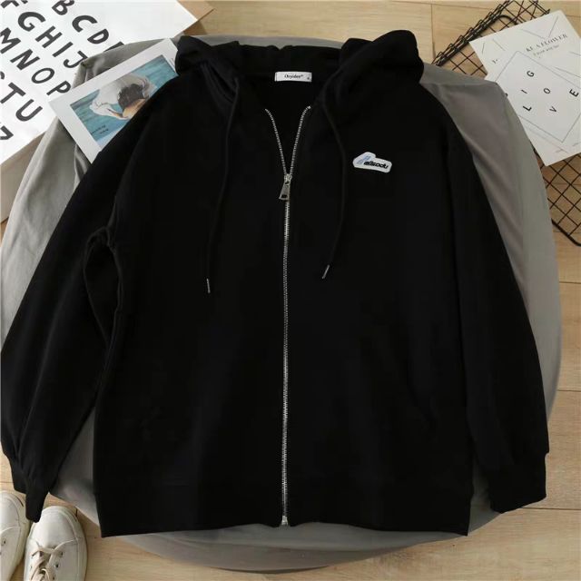 Áo khoác nỉ ngoại hoodie BASIC form rộng khóa kéo tròn áo nỉ nam nữ Unisex