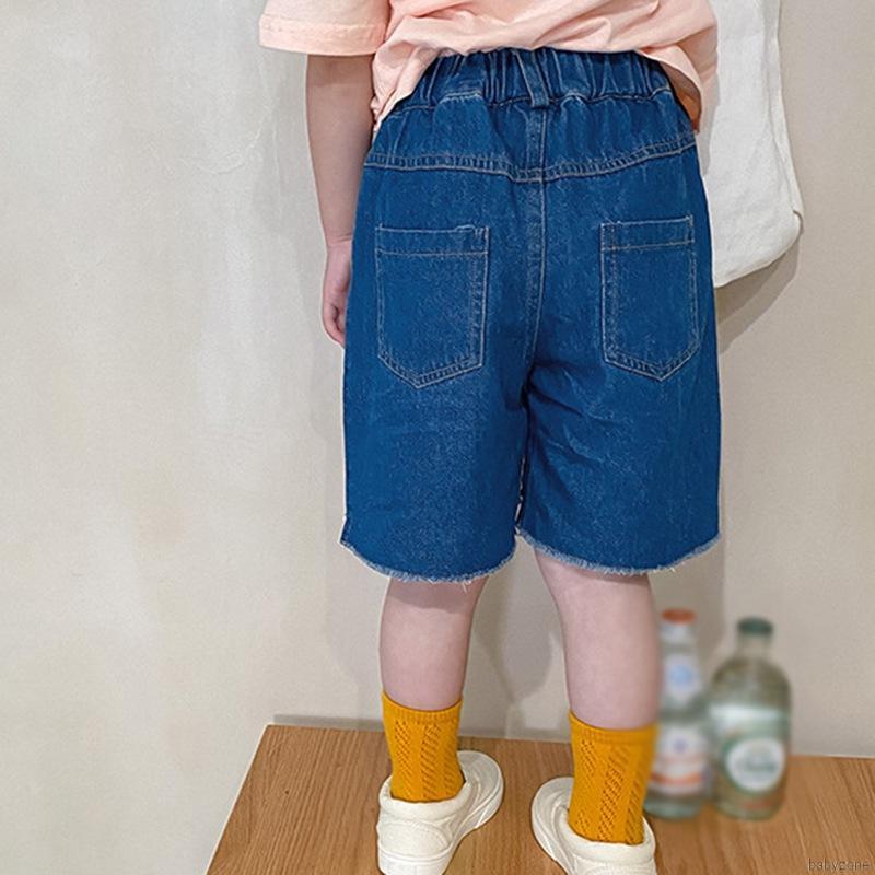 Quần Denim Bé Gái Lưng Thấp Phong Cách Hàn Quốc