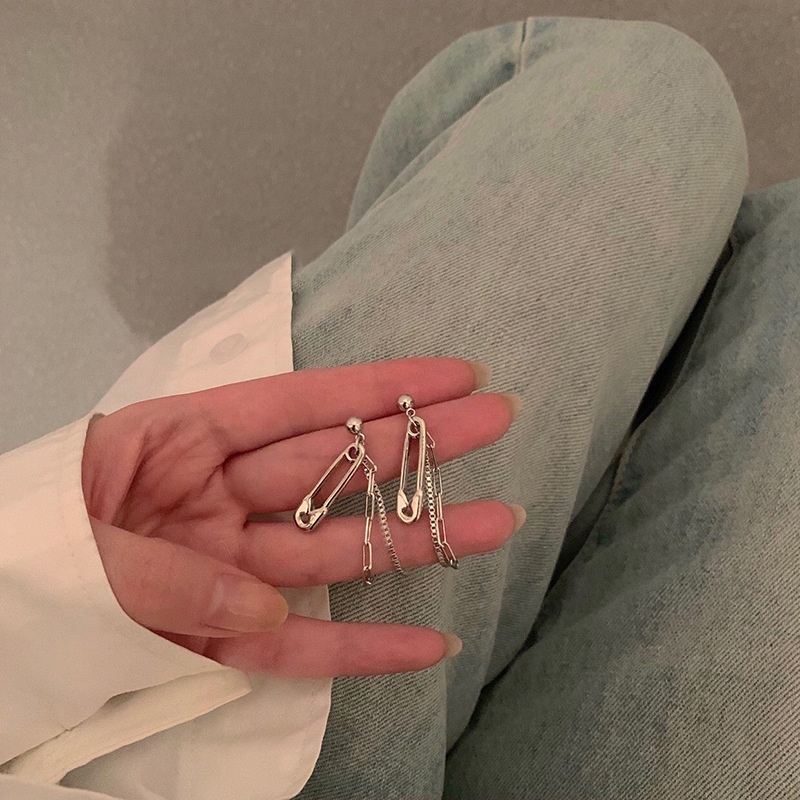 Hoa Tai Dáng Dài Hình Ghim Băng Thời Trang Cho Nữ