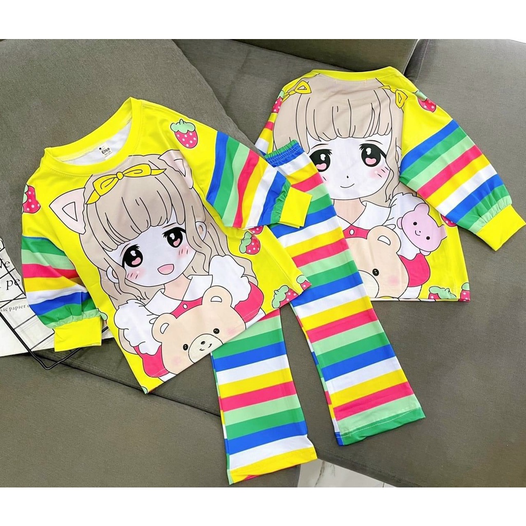 Bộ Đồ Dài bé gái in hình 3D (8-40Kg )chất liệu mềm mịn thoáng mát được các bé gái yêu thích Bán Chạy Nhất 2022#
