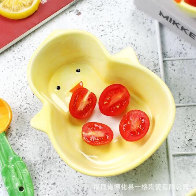 Bát sứ ăn dặm hình gà con ADKN cho bé