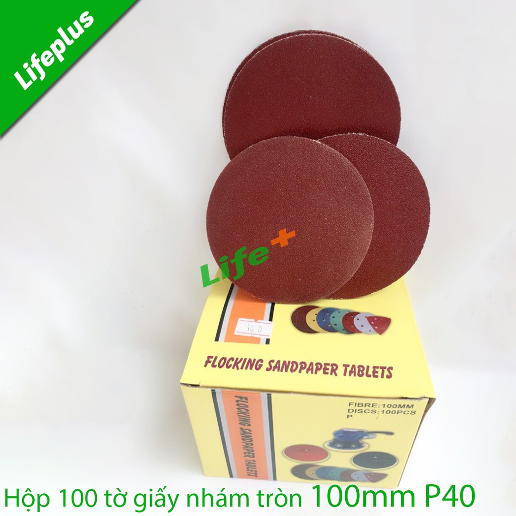 Hộp 100 giấy nhám tròn 100mm