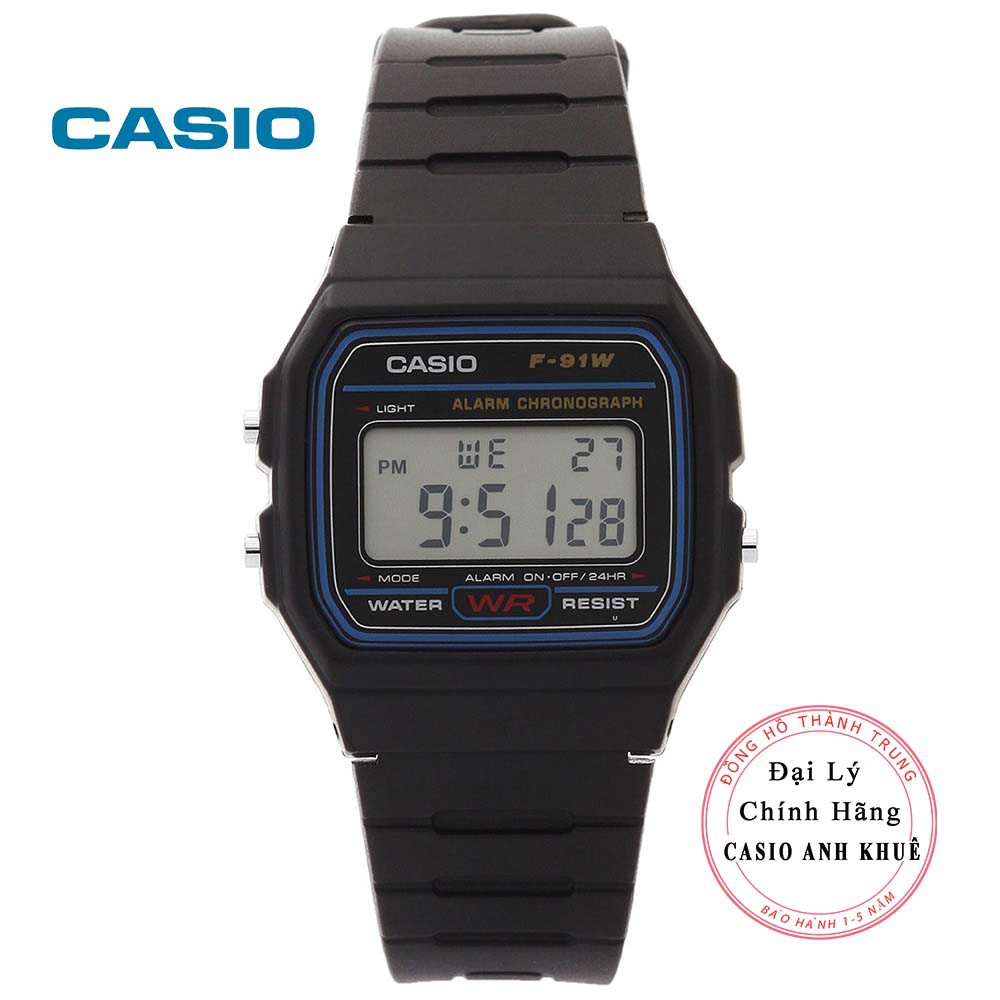 Đồng hồ nam Casio F-91W-1DG dây nhựa