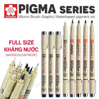 Bút vẽ mĩ thuật SAKURA PIGMA Micron 12 kích cỡ