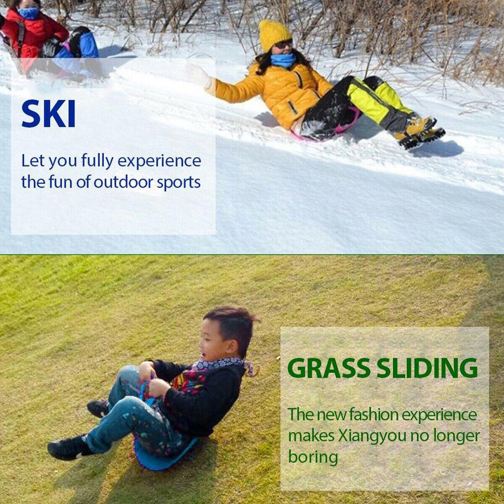 MUVAKO Ván trượt tuyết / cát / cỏ bằng nhựa có tay cầm lớn tiện dụng tập thể thao ngoài trời dành cho trẻ em