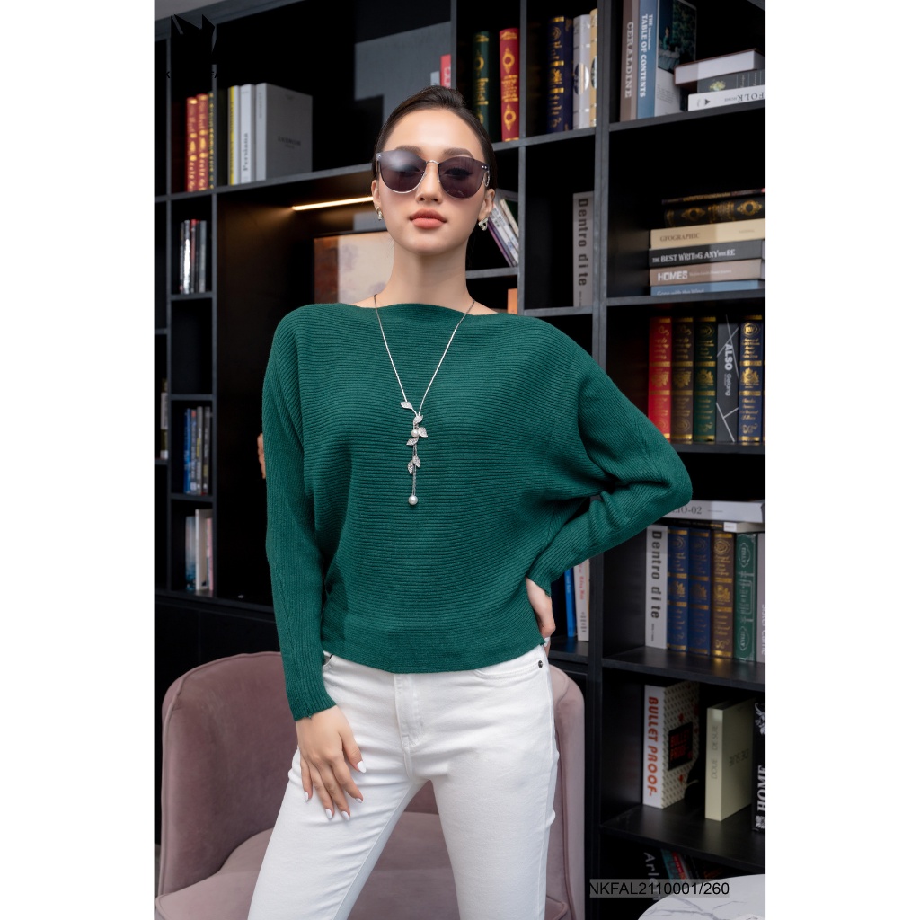 Áo Len Nữ Cổ Thuyền NK Fashion Thiết Kế Tay Cánh Độc Đáo Chất Liệu Nhập Khẩu Màu Sắc Basic NKFAL2110001