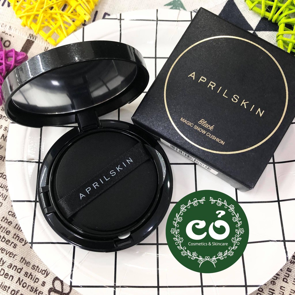 Phấn Nước Aprilskin Kiềm Dầu, Che Phủ Hoàn Hảo April Skin Black Magic Snow Cushion 15g - Vỏ Đen