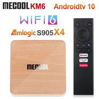 Android Box Mecool KM6, Amlogic S905X4, DDR4 4GB, Rom 64GB, Android TV 10 chính chủ Google, Wifi 6 2T2R, Remote voice