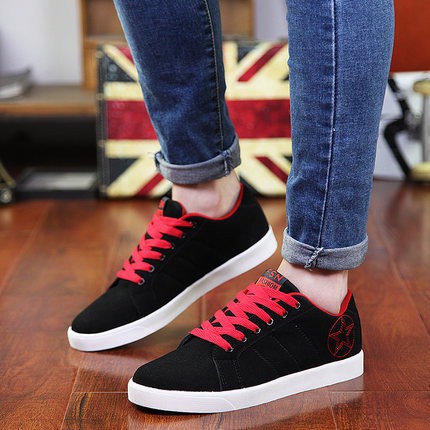 Giày sneaker nam - Gót phối ngôi sao đen đỏ