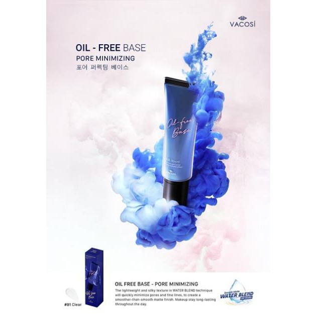 [NEW 2020] Kem Lót Kiềm Dầu, Sáng Da Vacosi Oil-Free Base 45ml