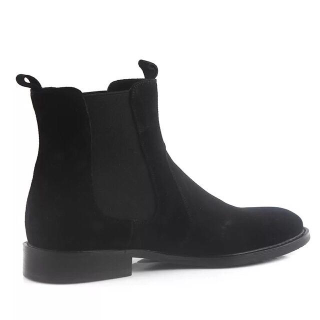 Bốt nam chất da lộn cổ cao bo chun K2 Shop (Đen) | BigBuy360 - bigbuy360.vn