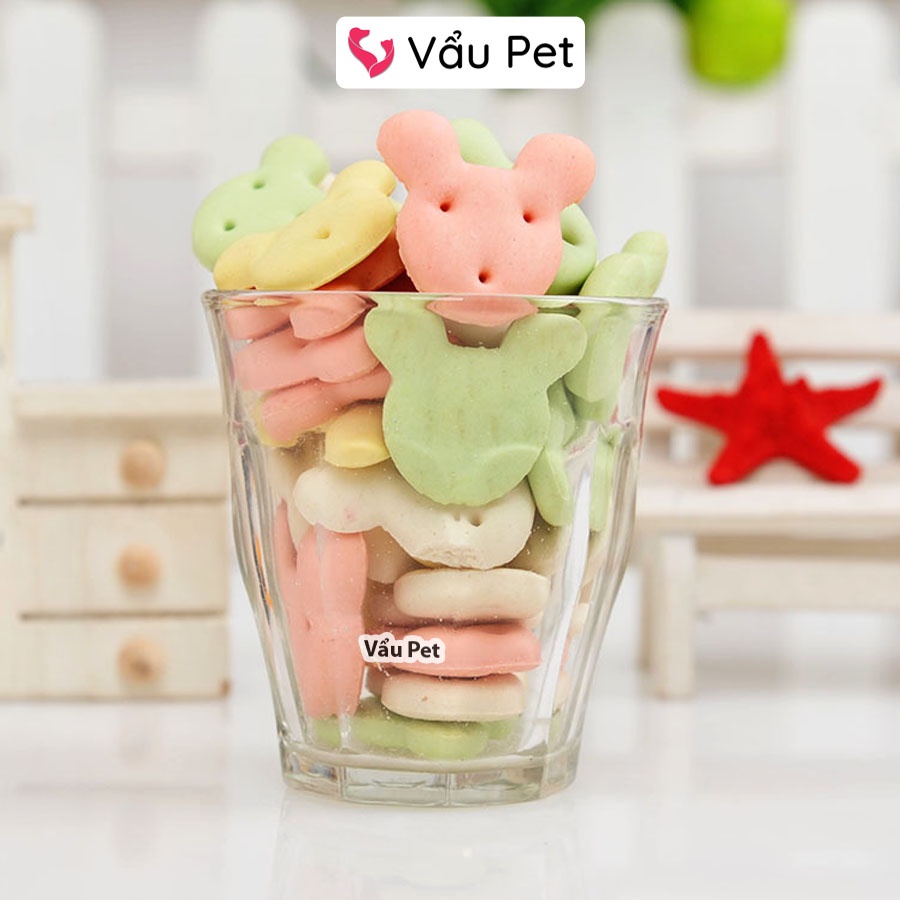 Đồ ăn cho chó mèo Bánh Quy nhiều màu sắc - Bánh thưởng, đồ ăn vặt cho chó mèo Vẩu Pet Shop