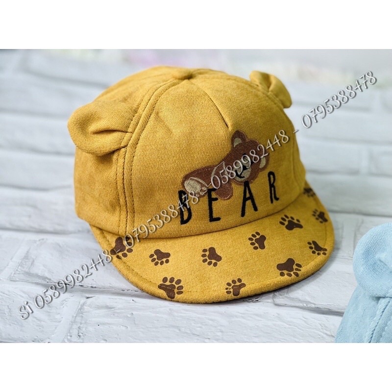 MŨ KẾT NHÍ THÊU CON GẤU CUTE DỂ THƯƠNG DÀNH CHO BÉ TỪ 6 tháng đến 3t