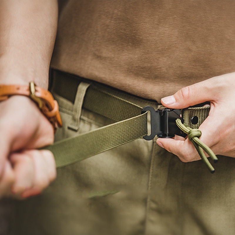 Thắt Lưng Khóa Cài Tự Động Màu Xanh Lá Quân Đội Mỹ Thời Trang Dành Cho Nam