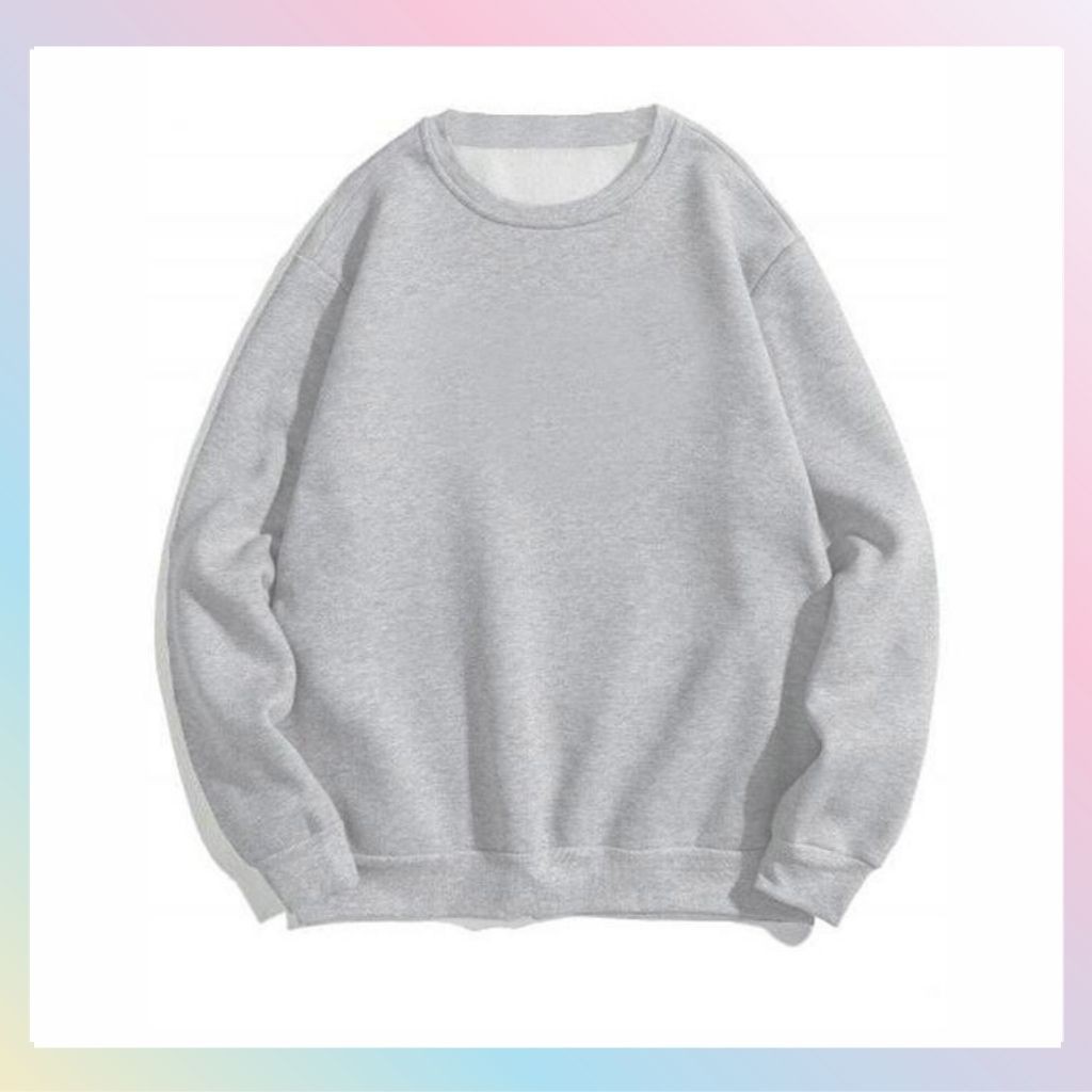 ÁO SWEATER NỈ UNISEX STYLE HÀN QUỐC MÀU XÁM TRƠN SIÊU ĐẸP ÁO SWEATER LOCAL BRAND
