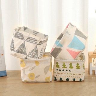 HCM - Giỏ mini đựng đồ chống thấm nước kiểu Nhật sọc tam giác lá cây thông