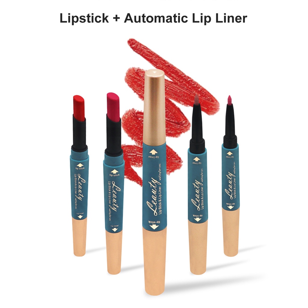 Son Môi Kiêm Bút Kẻ Viền Môi Hai Đầu 1.9g Siêu Nhẹ Màu Sắc Tươi Tắn Thích Hợp Cho Các Bữa Tiệc