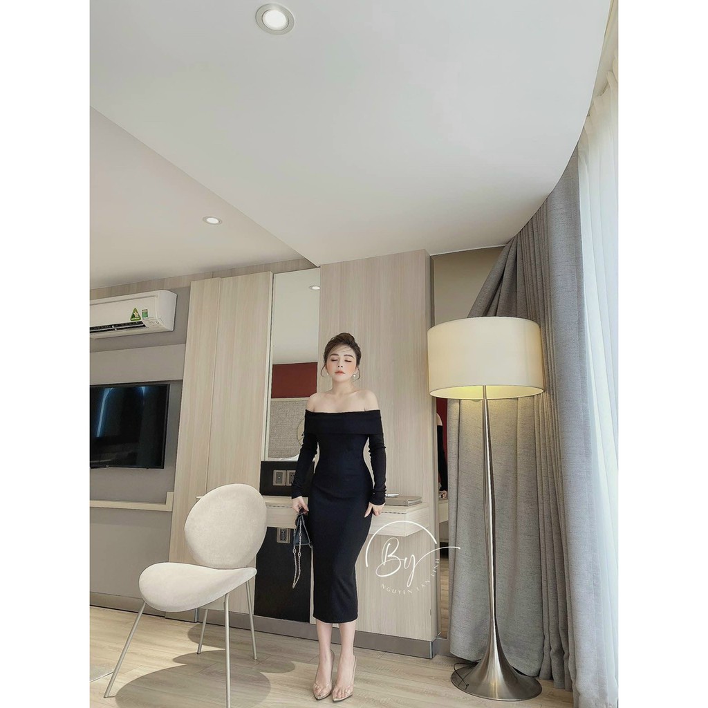 [MẪU MỚI] Đầm Body Trễ Vai Tay Dài Thun Gân Thích Hợp Mặc Đi Tiệc Đi Làm Đi Chơi Phù Hợp Với Mọi Phong Cách | BigBuy360 - bigbuy360.vn