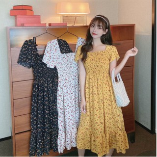 Đầm maxi voan xếp ly