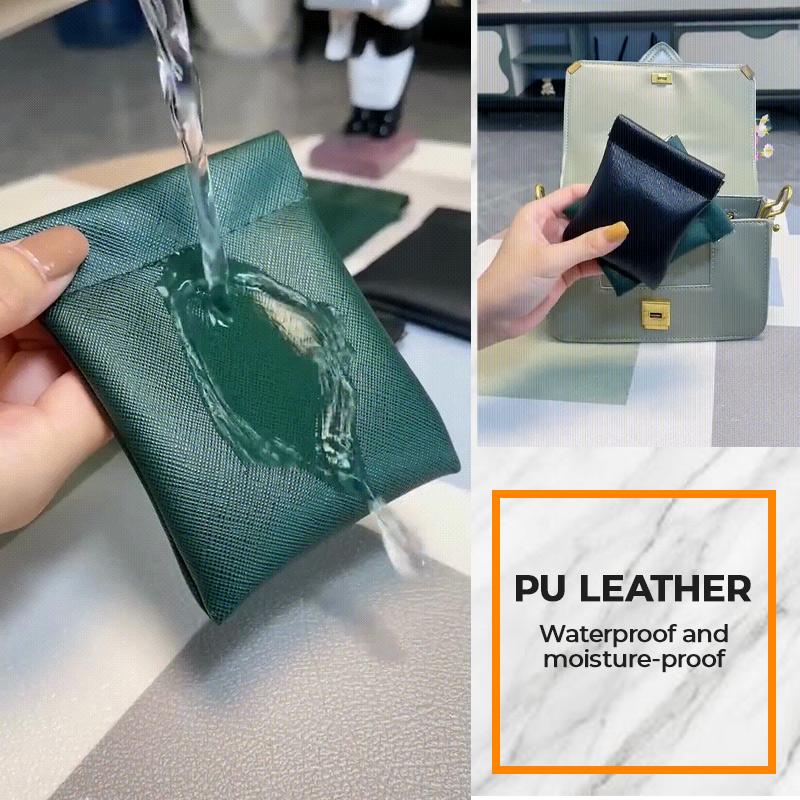 Ví da PU đựng tiền xu và chìa khóa tự động mini chống thấm nước cho nữ