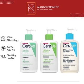 Sữa rửa mặt cerave bản pháp cho da dầu mụn, da khô, da nhạy cảm 473ml, 236ml