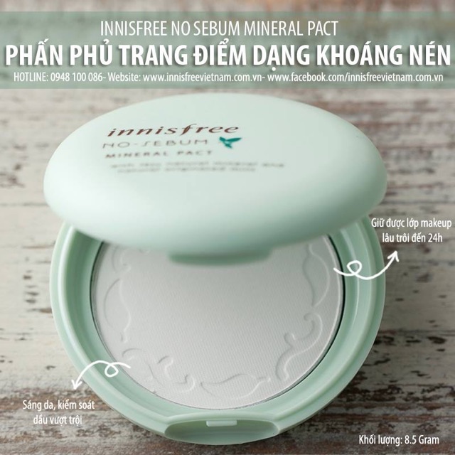 PHẤN PHỦ NÉN KIỀM DẦU INNISFREE NO SEBUM MINERAL PACT