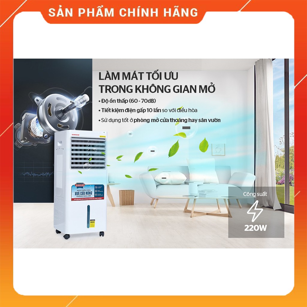 Quạt Điều Hoà, Máy Làm Mát Không Khí SUNHOUSE SHD7721, Siêu Bền, Tuổi Thọ Cao