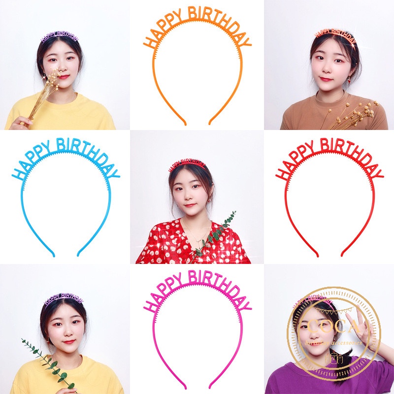 Nơ bờm cài tóc chữ Happy Birthday dùng cho tiệc sinh nhật
