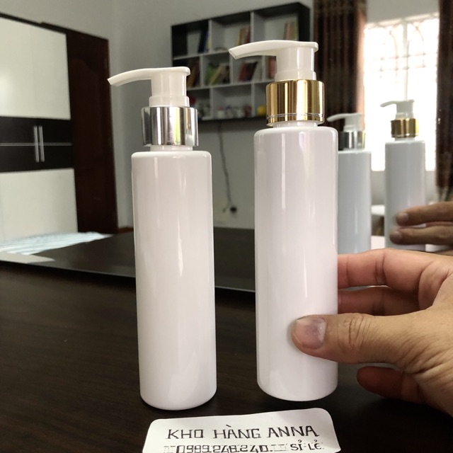 Vỏ chai nhựa 150ml/ 100ml  nắp nhấn bật, Vòi nhấn nhỏ giọt- Chai pet nhựa màu nâu/ trong suốt/ xanh lá/ Chai trắng 100ml