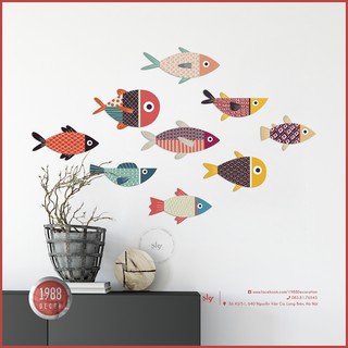 Bộ 9 Chú cá Decor dán tường tuyệt đẹp - 𝐅𝐈𝐒𝐇 𝐃𝐄𝐂𝐎𝐑 𝟎𝟕 - 𝐂𝐎𝐋𝐎𝐑𝐅𝐔𝐋𝐋 𝐏𝐀𝐓𝐓𝐄𝐑𝐍 𝐂
