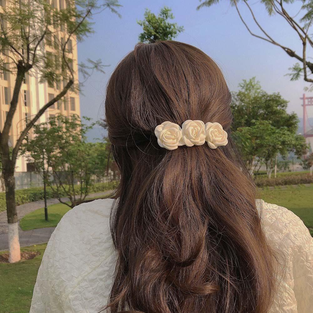 Kẹp Tóc Hoa Trà Hàn Quốc Đơn Giản Cho Nữ