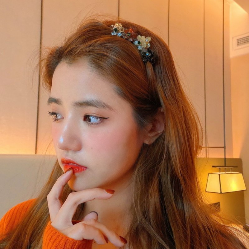 Kẹp tóc đính hoa thiết kế xinh xắn dễ thương cho nữ