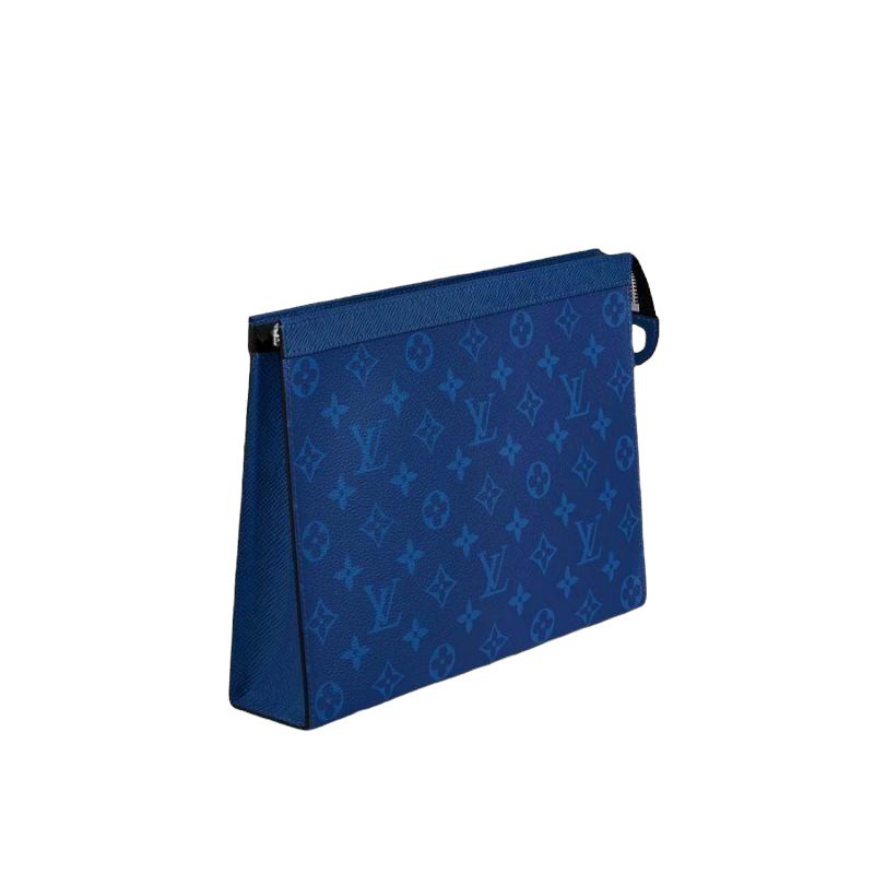 Túi Louis Vuitton Pochette Voyage MM Clutch Bag Taigarama M30423 Màu Xanh Blue