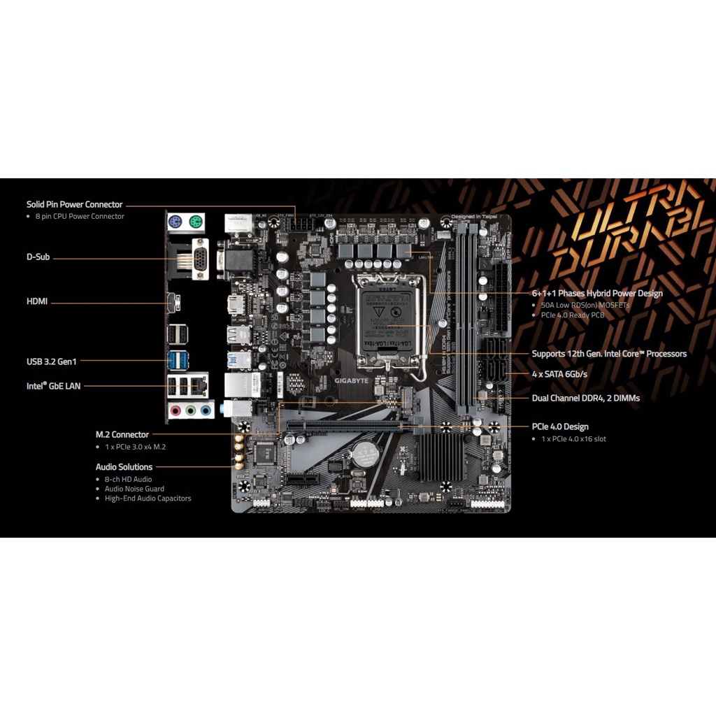 Mainboard Gigabyte H610M H DDR4 - Hàng chính hãng