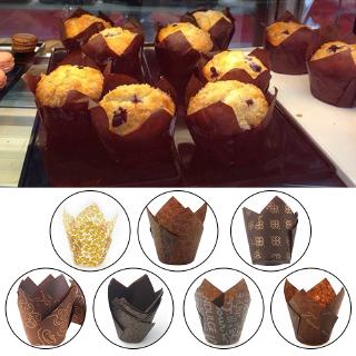 Set 50 Cốc Giấy Làm Bánh Cupcake Hình Hoa Tulip