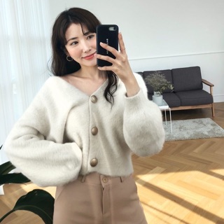 Áo khoác cardigan lông thỏ sang chảnh mềm mại