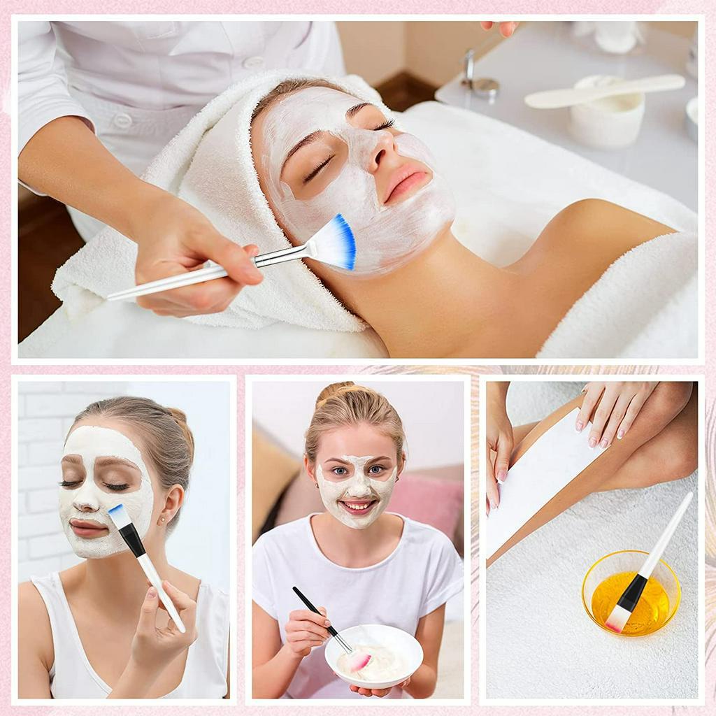 Cọ đắp mặt nạ- hickies lacing system, Cây quét mặt nạ đất sét, Dụng cụ trang điểm tay cầm bằng nhựa, nhiều màu