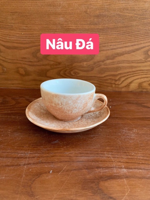 Cốc capuchino men vân đá