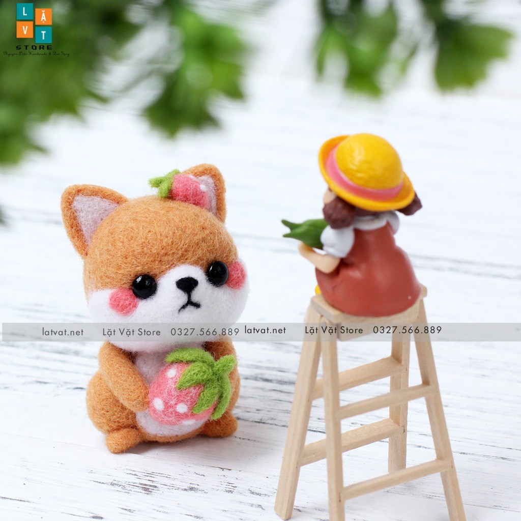 [MỚI 2021] Len chọc có hướng dẫn 5 bé LỚP HỌC SHIBA - NEEDLE FELTING SHIBA CLASSES, món quà handmade ý nghĩa