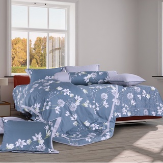 Mẫu bán lẻ Chăn Ga Gối Hanvico Blue Sky - DL157 (vải cotton cao cấp, vườn hoa huệ tây)