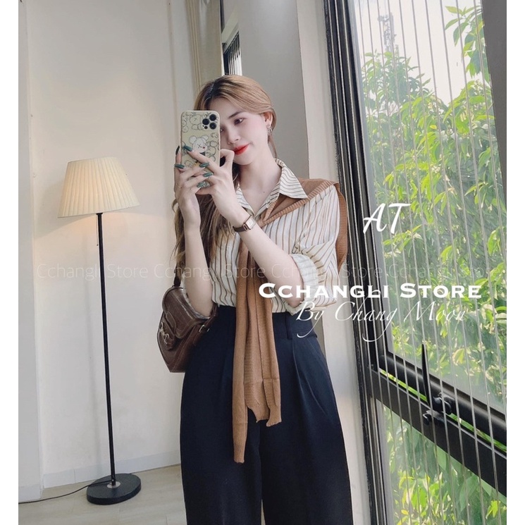 Áo Sơ Mi Thuỷ Thủ Phối Khăn Len Hàng Quảng Châu Cao Cấp