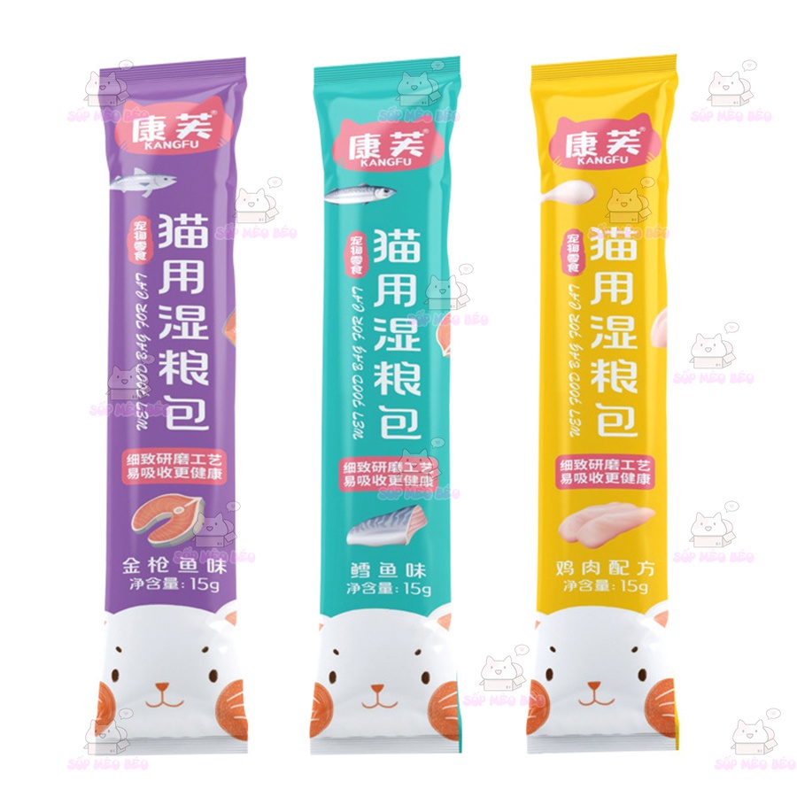 Soup tuýp nguyên vị hải sản Kang Fu 15gr cho Mèo