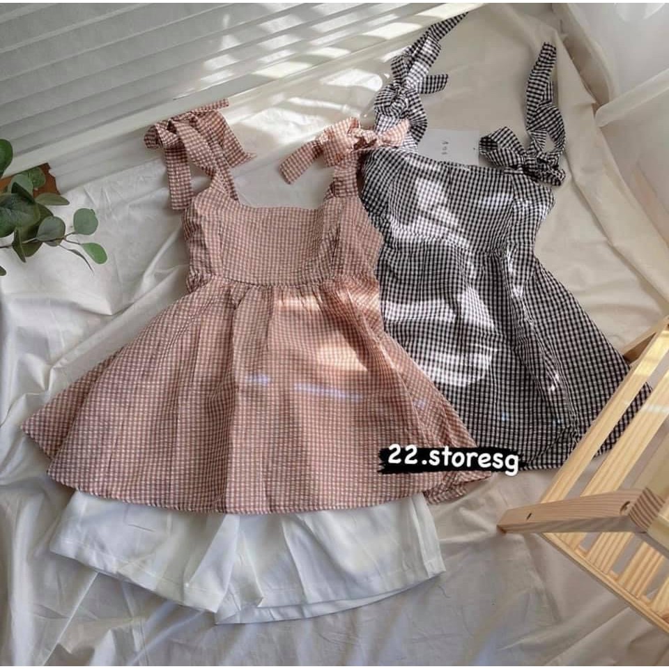 Set áo dây babydon kèm quần đùi