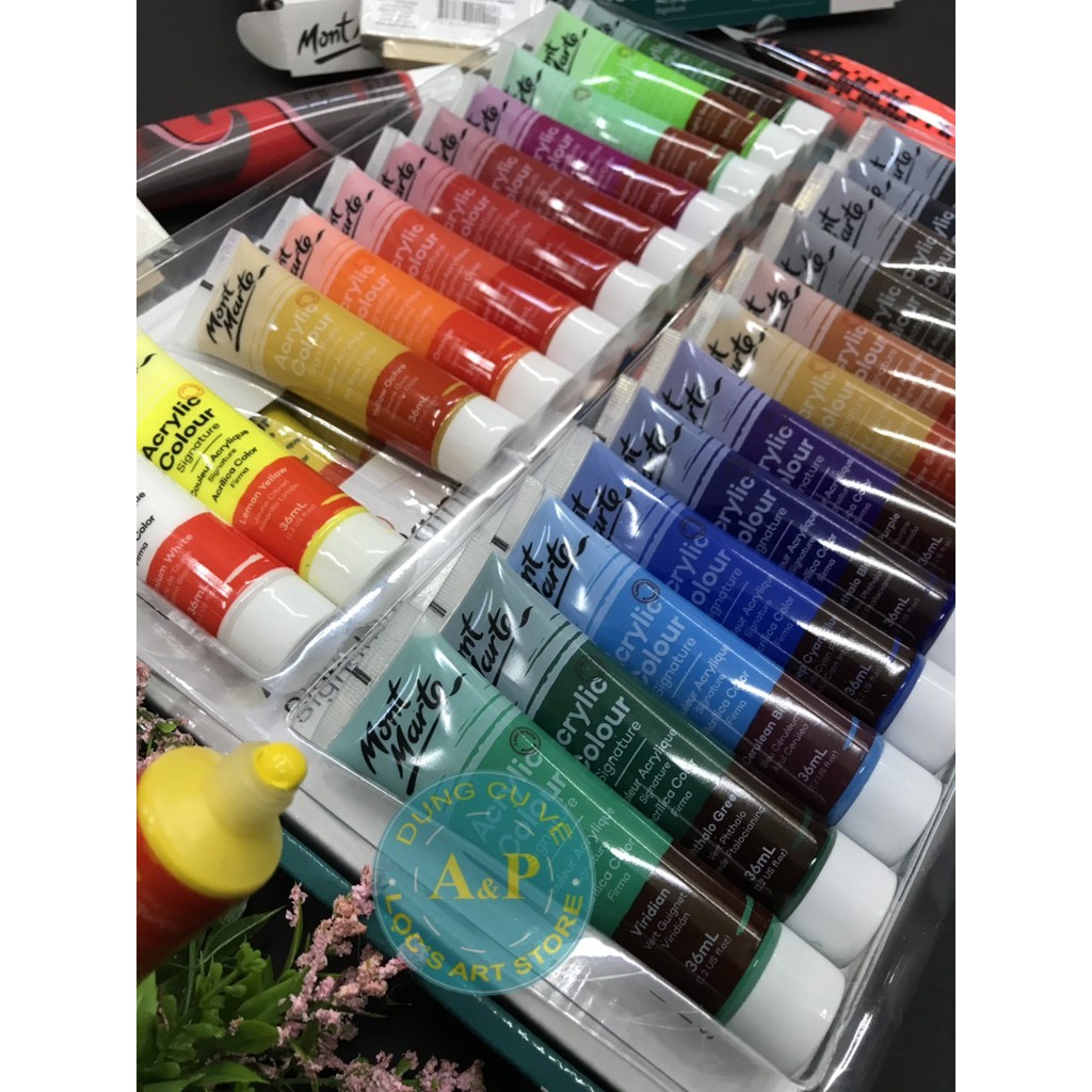 Bộ 24 Màu Mont Marte  Acrylic Paint Signature x 36ml