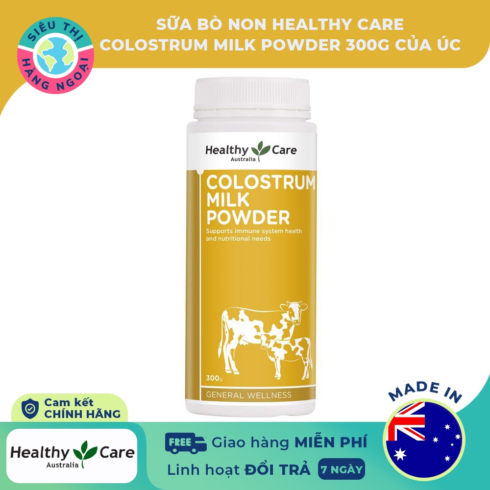 Sữa bò non Healthy Care Colostrum Milk Powder Úc Hộp 300g Best before 05/2024